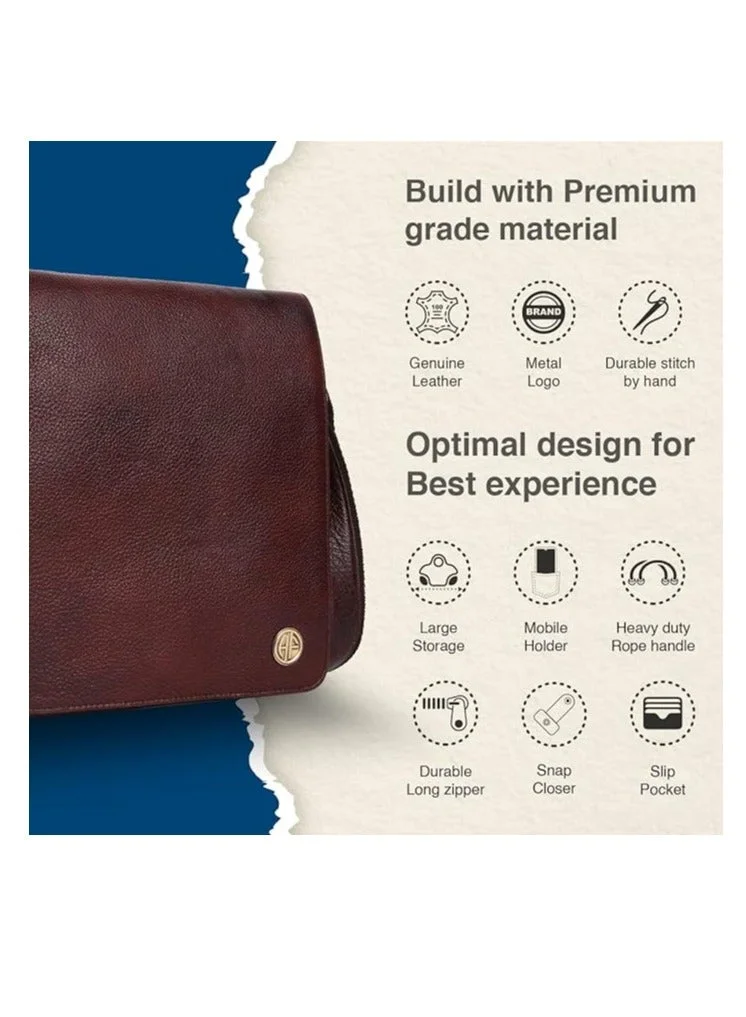 Hammonds Flycatcher  leather Messenger Slings Bag, Brown|SB1159 for Men | Best Price UAE