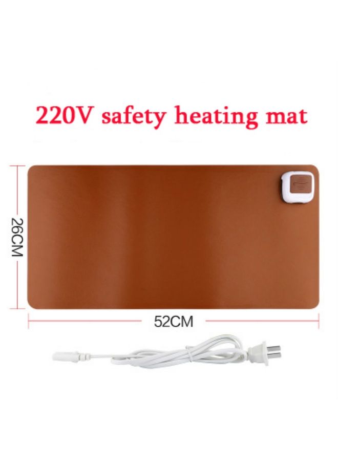 BURAQ 220V Electric Hot Plate Writing Desk Warm Table Mat Blanket Office Mouse Heating Warm Computer Hand Warmer Desktop Heating Plate, Color:Brown Small Size, CN Plug - Image 2