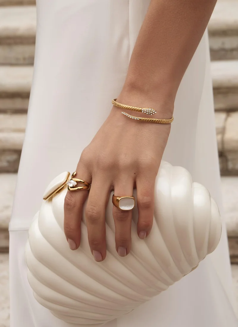 ليتشي سوار على شكل ثعبان مزين بأحجار الراين