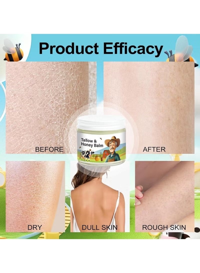 ATRJSZ Tallow Honey Balm | Beef Tallow for Skin - Handmade All-Natural Moisturizer with Grass-Fed Beef Tallow & Raw Wild Honey for Smooth, Hydrated Skin (1PCS)-T1 - Image 5