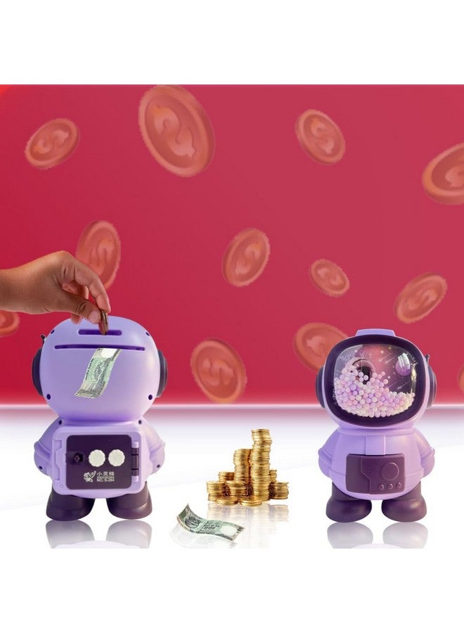 Sajani Creative Cartoon Design Money Bank, Money Saving Bank with Coin Slot, Plastic Piggy Bank for Boys & Girls (Pack of 1) (Astronaut - Purple) - Image 5