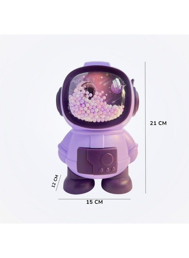 Sajani Creative Cartoon Design Money Bank, Money Saving Bank with Coin Slot, Plastic Piggy Bank for Boys & Girls (Pack of 1) (Astronaut - Purple) - Image 4