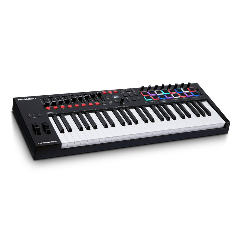 M-Audio MAUDIO Oxygen Pro 49 Key USB MIDI Keyboard Controller With Beat Pads MIDIassignable Knobs Buttons and Faders and Native Instruments Sound Package NKS Integration