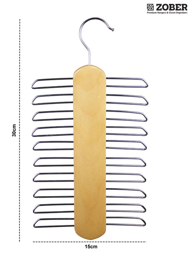 ZOBER Wooden Tie, Belts and Scarfs hanger - Image 4