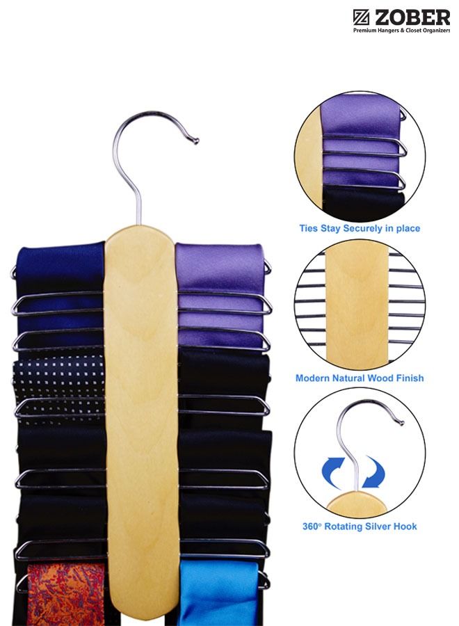 ZOBER Wooden Tie, Belts and Scarfs hanger - Image 2
