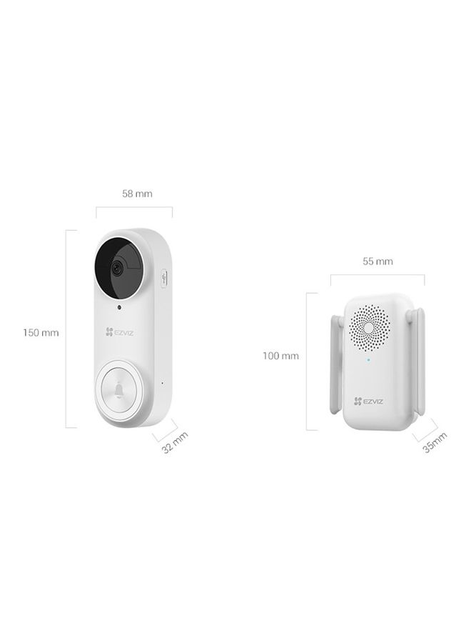 EZVIZ DB2C Wire-Free Video Doorbell With Chime Wireless Smart Home Security Camera - Image 3