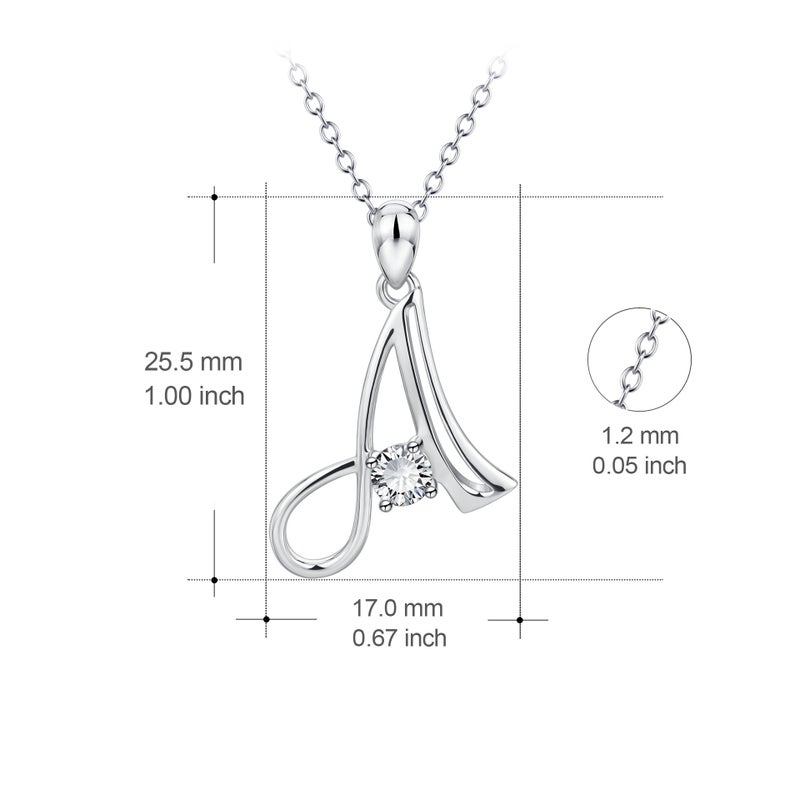 YFN Initial Necklace Sterling Silver Letter A Alphabet Pendant Jewelry for Women - Image 3
