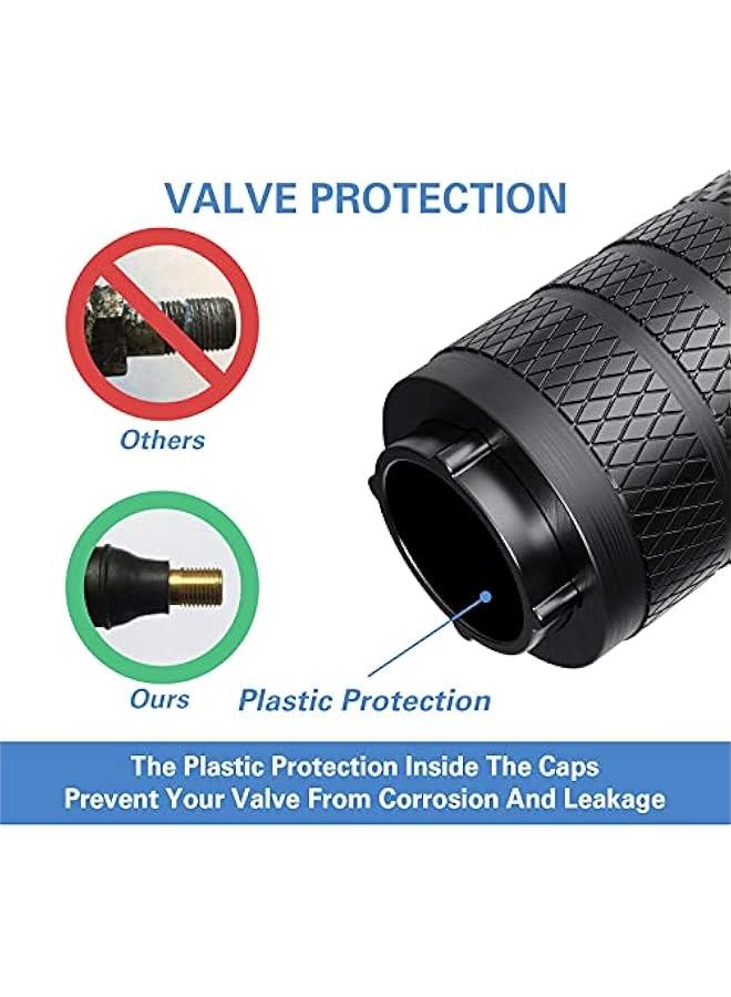 Tire Valve Stem Caps, Black, 4 pcs/Pack, Anodized Aluminum Tire Valve Cap Set, Corrosion Resistant, Universal Stem Covers for Cars Trucks Motorcycles SUVs and Bikes - Image 3