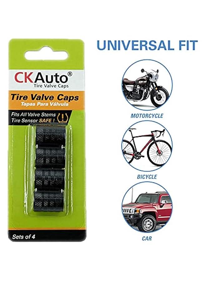 Tire Valve Stem Caps, Black, 4 pcs/Pack, Anodized Aluminum Tire Valve Cap Set, Corrosion Resistant, Universal Stem Covers for Cars Trucks Motorcycles SUVs and Bikes - Image 5