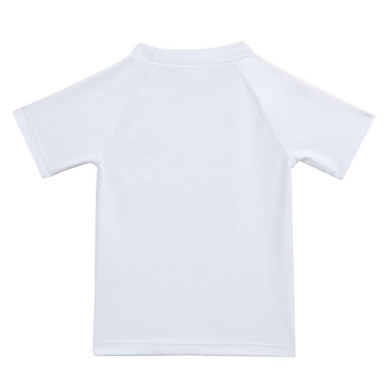 Estamico Boys' Short Sleeve Rash Guard Swimwear Athletic Tops Surf Swim Shirt UPF 50+ Sun Protection, Solid White 3T - Image 2