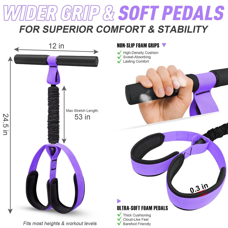 NTIUYOT Foot Pedal Resistance Band, Resistance Band with Handle, Exercise Bands for Home Gym Workout Equipment, Sit Up Exercise Equipment for Abdomen, Waist, Arm, Leg Stretching Slimming Training - Image 2