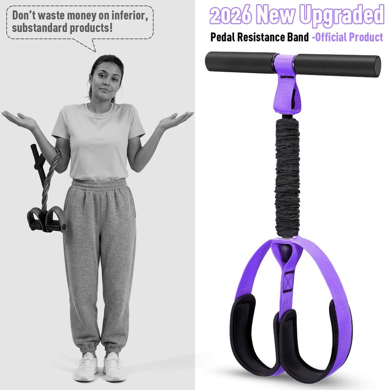 NTIUYOT Foot Pedal Resistance Band, Resistance Band with Handle, Exercise Bands for Home Gym Workout Equipment, Sit Up Exercise Equipment for Abdomen, Waist, Arm, Leg Stretching Slimming Training - Image 3