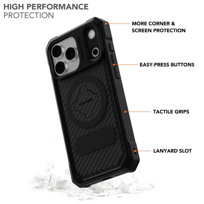 Rokform Rugged Case Compatible with iPhone 17 Pro Max, Magnetic Cover (Black) - Image 2
