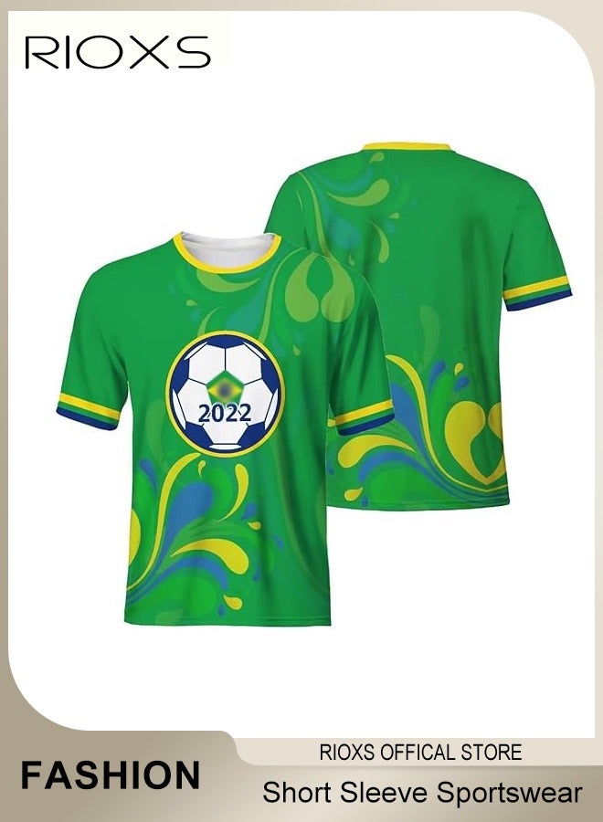 Sportswear Souvenir Clothes T-shirts for Football Fans Men Women Couples Short-sleeved Soft and Breathable Football Sportswear  - Image 1
