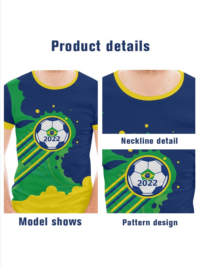 Sportswear Souvenir Clothes T-shirts for Football Fans Men Women Couples Short-sleeved Soft and Breathable Football Sportswear  - Image 2