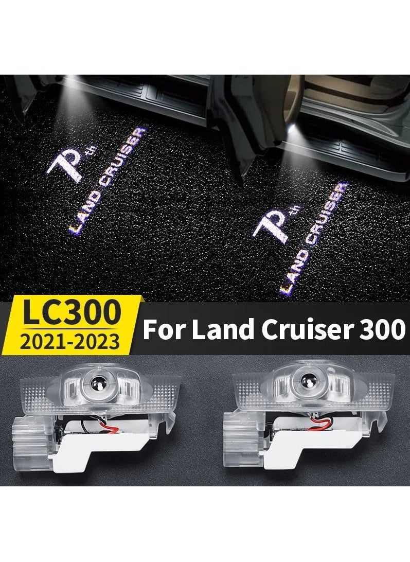 فيريكس ضوء جهاز عرض الباب تويوتا لاند كروزر 300 Lc300 2020 2021 2022 2023 الذكرى السبعين مصباح الظل الشبح سوبر مشرق شعار زجاج نينو عدسة شعار جديد  - Image 1