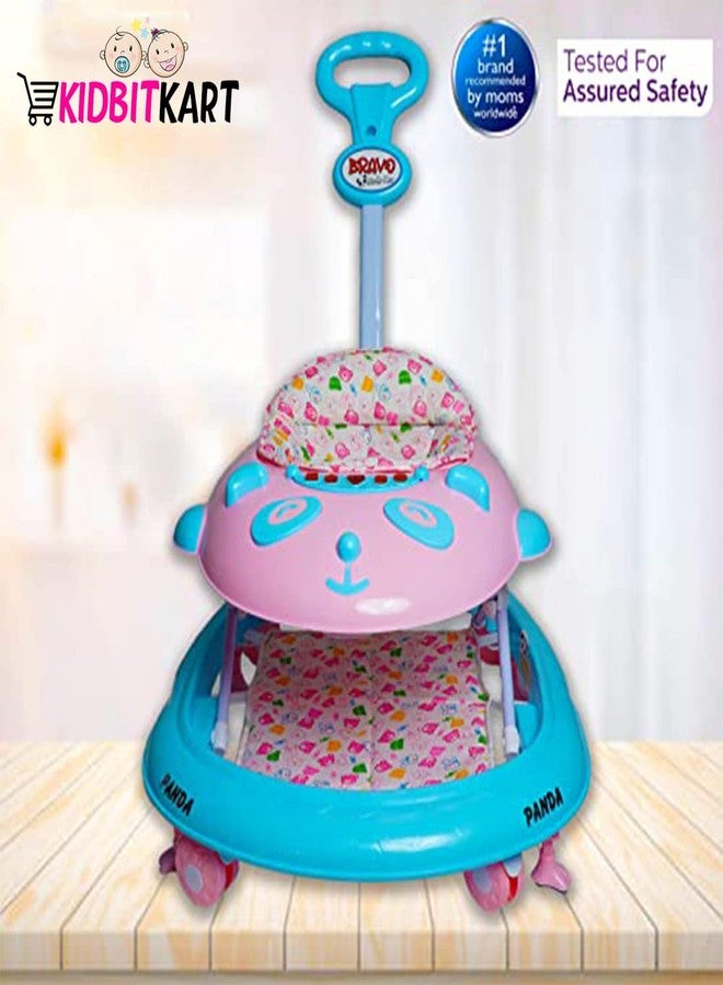 KIDBITKART 360° Baby Walker for Kids | Birthday Gift for Girls Kids Activity Toys, Adjustable Height, Safe & Comfortable Seat, Rotatable Wheel, Music & Parent Handel Rod, for 6 to 20 Months Blue - Image 3