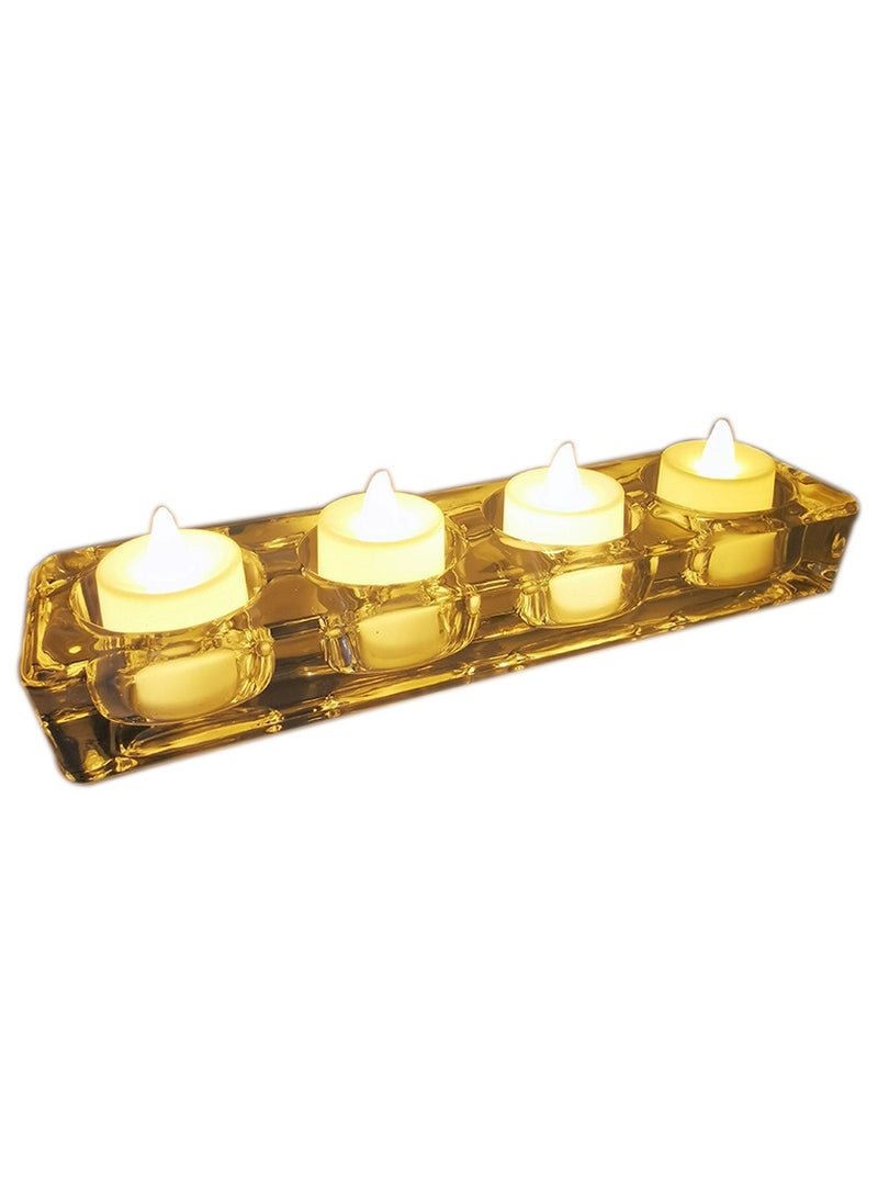 asmat Crystal Tealight Holder 4 Holes Candle Holder Romantic Candlestick for Home Cafe Wedding Candlelight Dinner Decoration  - Image 1