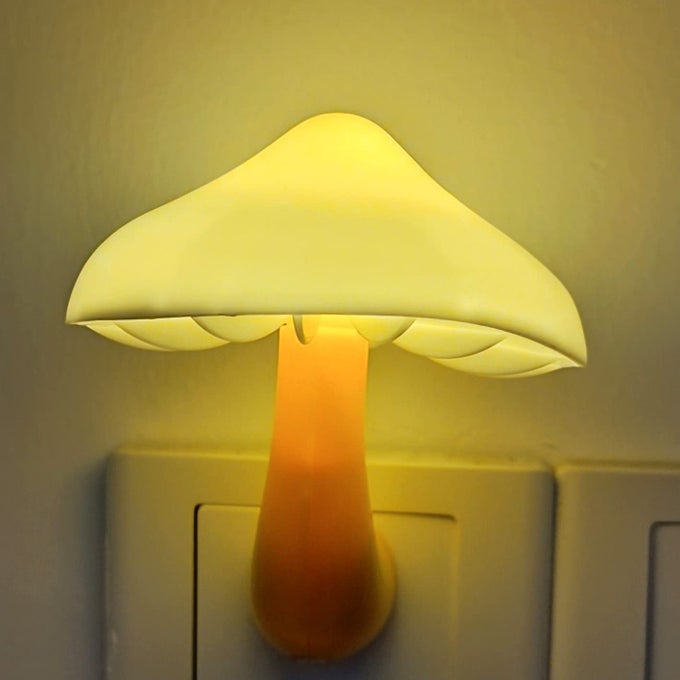 SENSOR LED NIGHT LIGHT PLUG IN WALL LAMP ENERGY SAVING NIGHTLIGHT CUTE MUSHROOM NIGHT LIGHTS FOR ADULTS KIDS BEDROOMBATHROOMTOILET STAIRS KITCHENHALLWAY CORRIDOR WARM WHITE