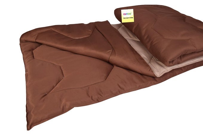 TODDLERS KIDS REVERSIBLE COMFORTER BABY ALL SEASON USE BLANKET AC QUILT 170 GSM FOR UPTO 89 YEARS CHILD 60 X 40 INCHES 5 X 33 FEET 1524 X 1016 CM BROWN CREAM