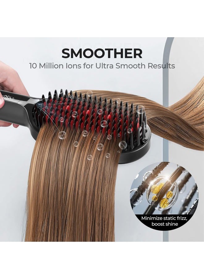 TYMO Ionic Plus Hair Straightener Brush - For Long and Thick Curly Hair, Straightening Brush with Dense Bristles, 16 Temps For All Hair Types, 10 Million Ions, Heating Brush Straightener for Women. - Image 5