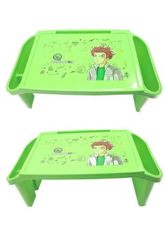 School children's table with side slots for several uses  multi-colored
