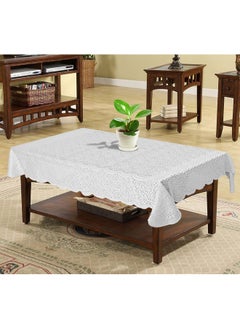 Kuber Industries Kuber Industries Seamless Elegant Printed Home Decorative Luxurious 4 Seater Cotton Center Table Cover/Table Cloth, 40"x60" (White)-44KM066  - Image 2