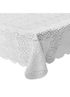 Kuber Industries Kuber Industries Seamless Elegant Printed Home Decorative Luxurious 4 Seater Cotton Center Table Cover/Table Cloth, 40"x60" (White)-44KM066  - Image 1
