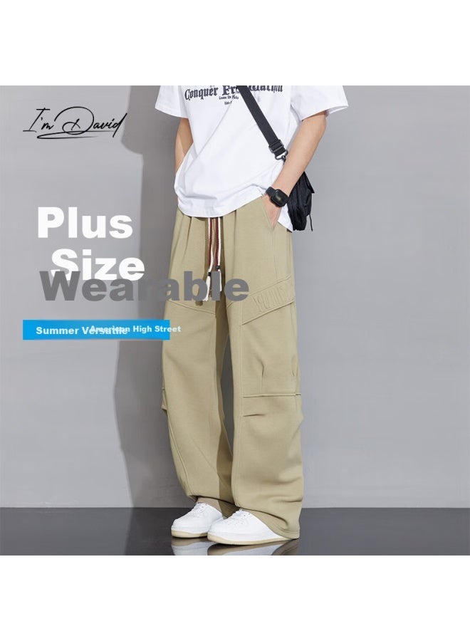 I'm David Style Large Size Cargo Pants For Men, Summer New Loose Straight Wide-leg Casual Trousers For Me - Image 1