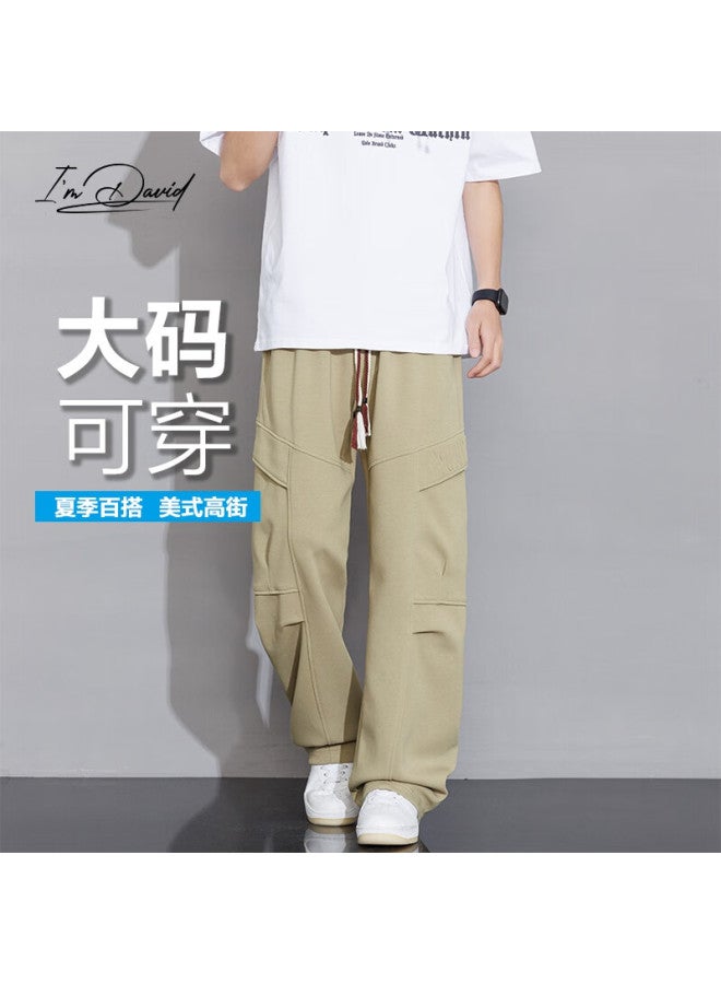 I'm David Style Large Size Cargo Pants For Men, Summer New Loose Straight Wide-leg Casual Trousers For Me - Image 2