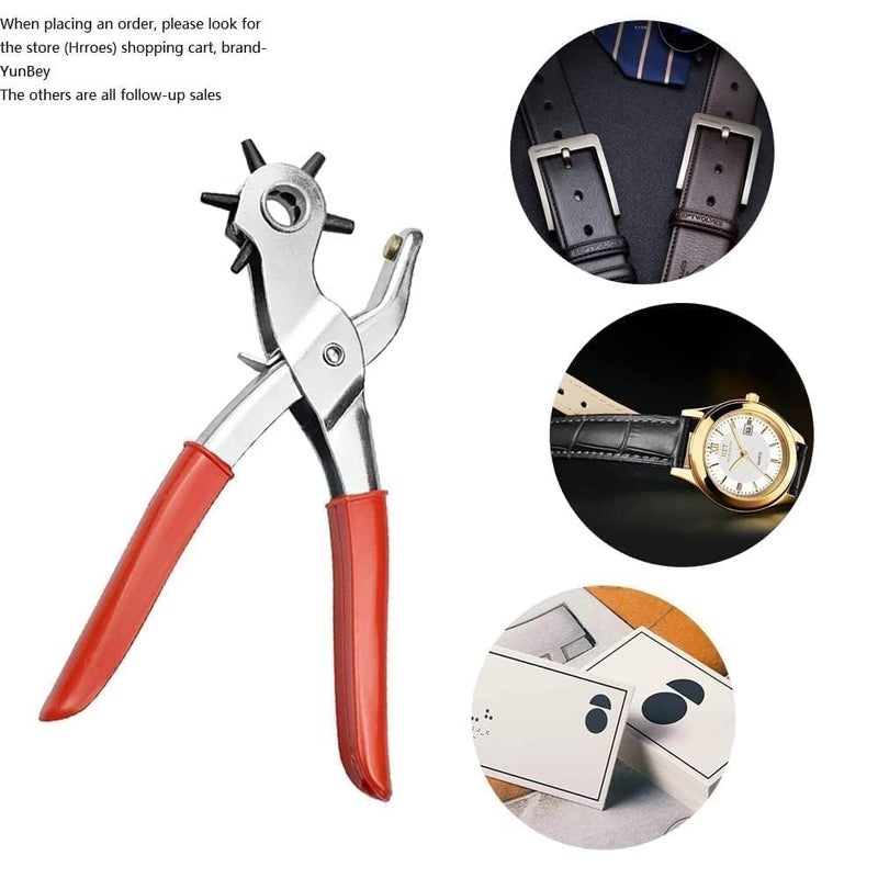 PRUTHA PRUTHA revolving leather belt hole Punch Plier 6 size Hole Punch Hand Tool for beltwatchbanddog collarsFabricLeather Craft BeltWatch BandsBagsHoles Punching Machine Craft Projects Pincer Plier  - Image 2