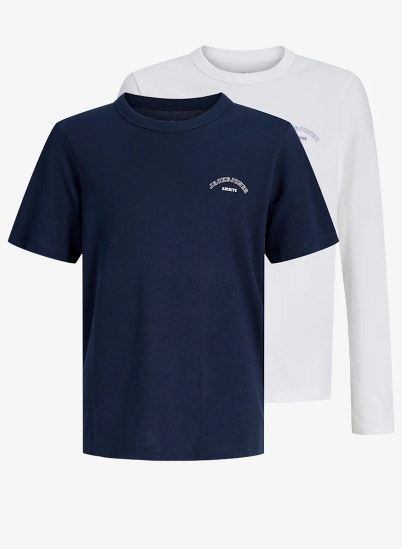 جاك وجونز جونيور طقم تي شيرتات أطفال بأكمام قصيرة وطويلة