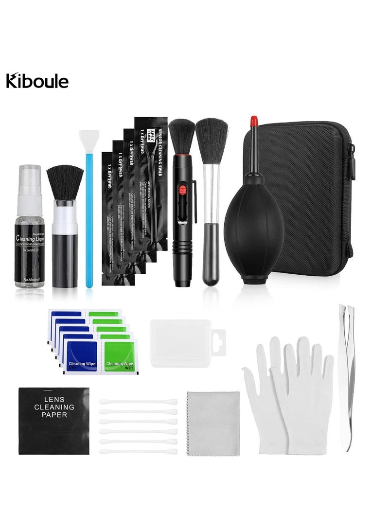 Kiboule Professional Camera Cleaning Kit(28 pcs), Including Air Blower/Cleaning Pen/Cleaning Spray/Cleaning Cloth/Lens Brush, Lens Cleaning Kit for DSLR Cameras Compatible with Canon, Nikon, Sony - Image 1