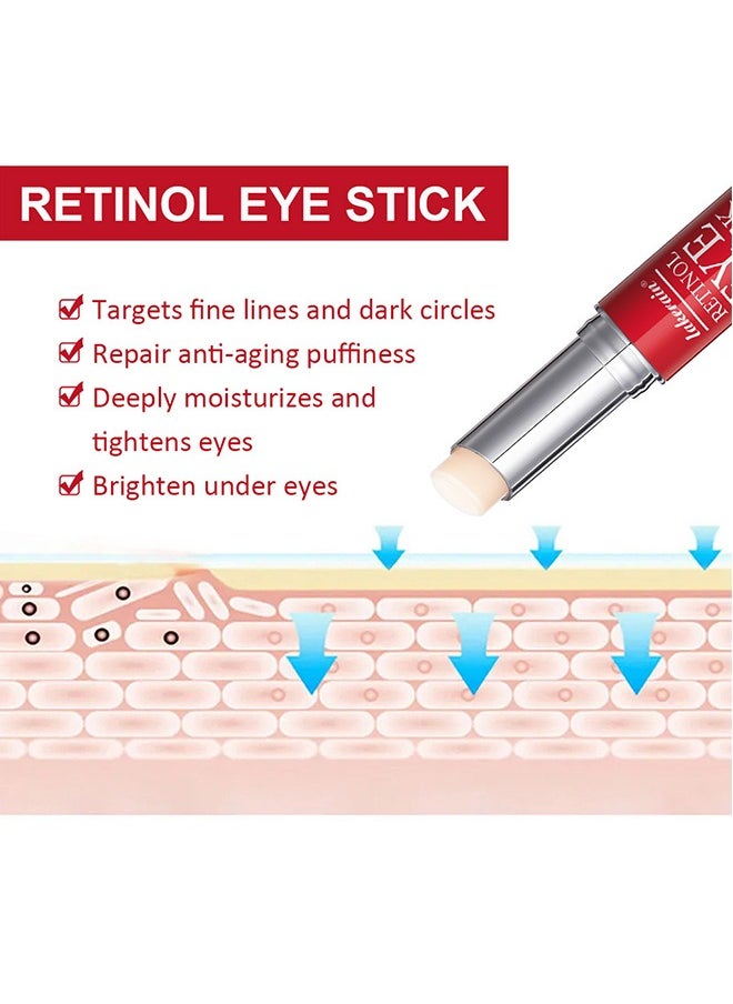 lakerain Retinol Eye Stick - Retinol Eye Cream for Dark Circles and Puffiness, Anti-wrinkle Eye Cream Stick, Dark Circle Fine Lines Treatment, Under Eye Serum Balm Skin Care, 3g/0.1oz  - Image 4
