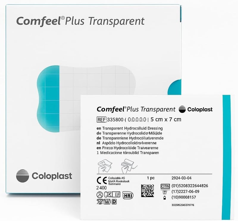 Coloplast ضمادة هيدروكولود للقرحات الجلدية كومفيل بلس شفافة 5X7 سم - Image 1