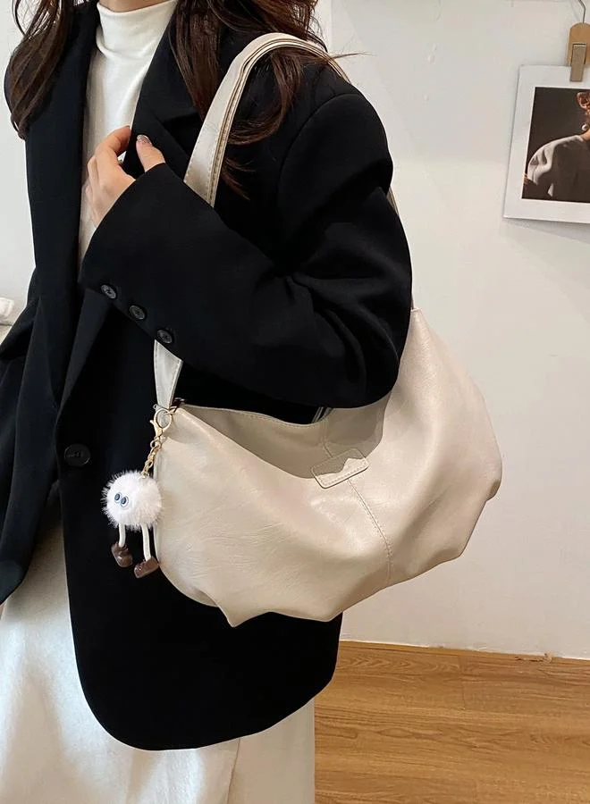 Take Two White Faux Leather Shoulder Bag