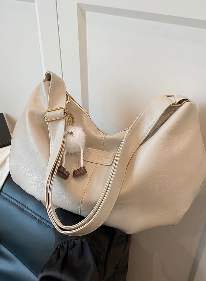 Take Two White Faux Leather Shoulder Bag