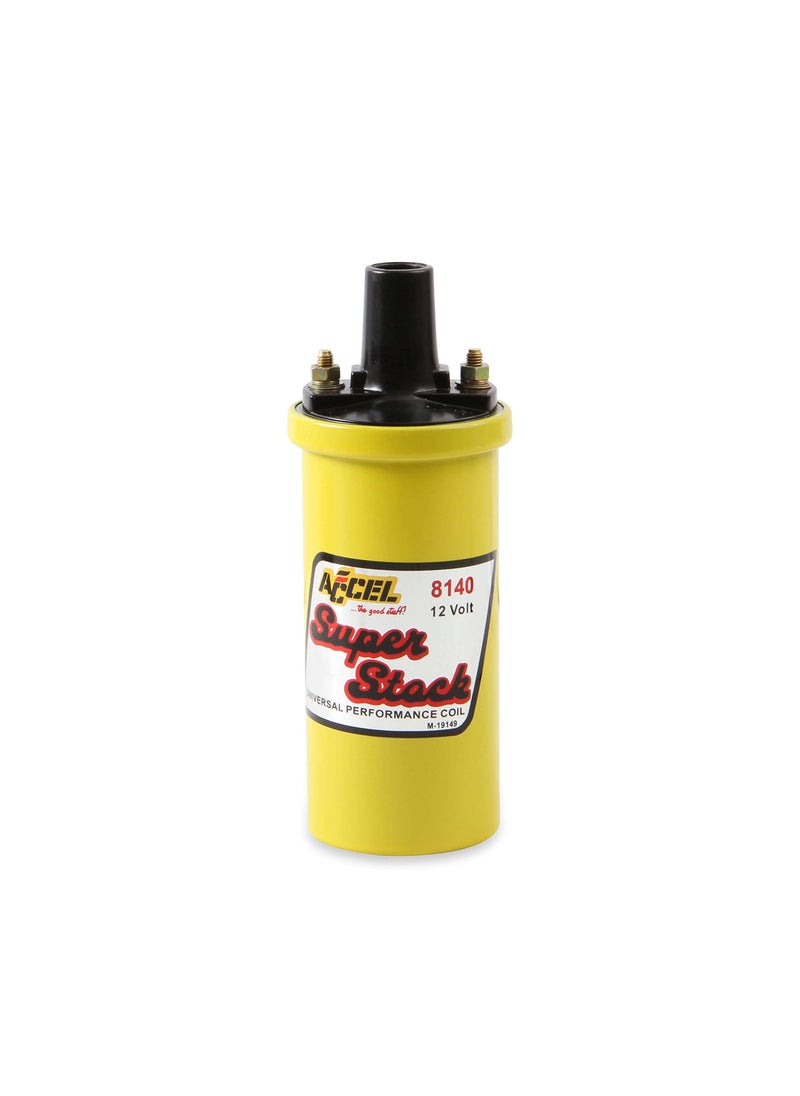 ACCEL ACCEL 8140 Ignition Coil - Yellow - 42000v 1.4 ohm primary - Points - good up to 6500 RPM  - Image 2