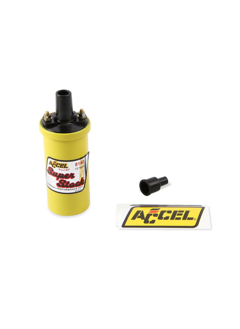 ACCEL ACCEL 8140 Ignition Coil - Yellow - 42000v 1.4 ohm primary - Points - good up to 6500 RPM  - Image 1