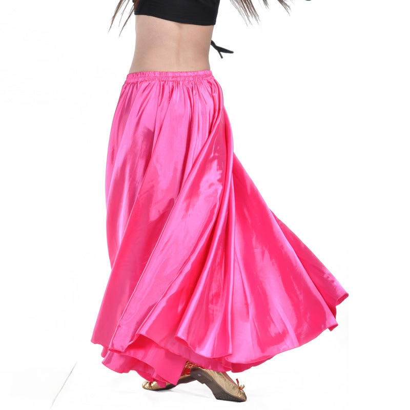 Belly Dance Full Skirt Performance Costume rose red