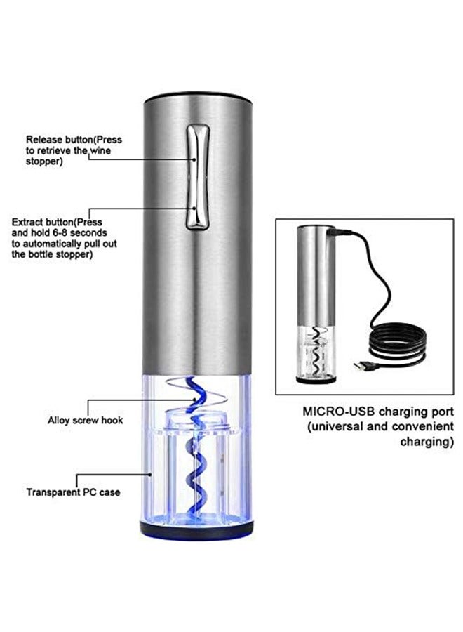 Electric Wine Opener, Battery Operated Wine Bottle Openers with Foil Cutter, One-click Button Corkscrew Remover for Home Kitchen Party Wedding  - Image 2