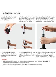 Generic Electric Wine Opener, Battery Operated Wine Bottle Openers with Foil Cutter, One-click Button Corkscrew Remover for Home Kitchen Party Wedding  - Image 3
