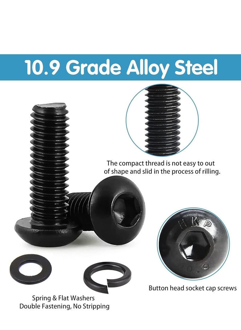 SYOSI - M2 M3 M4 M5 Nuts and Bolts Assorted Set 1625 Pcs Carbon Steel Hex Socket Head Cap Screws Bolts and Nuts Kit Thread Fastener Machine Hex Bolts & Nuts Assortment Kit with 4Pieces Hex Keys for Free - Image 1