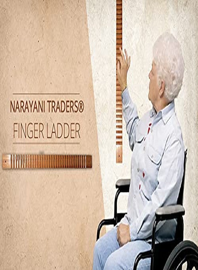 NARAYANI TRADERS سلم أصابع خشبي من شركة ناراياني تريدرز للعلاج الطبيعي، أداة لإعادة تأهيل اليد لتحسين البراعة والقوة ونطاق الحركة (سلم تبعيد الكتف). - Image 1