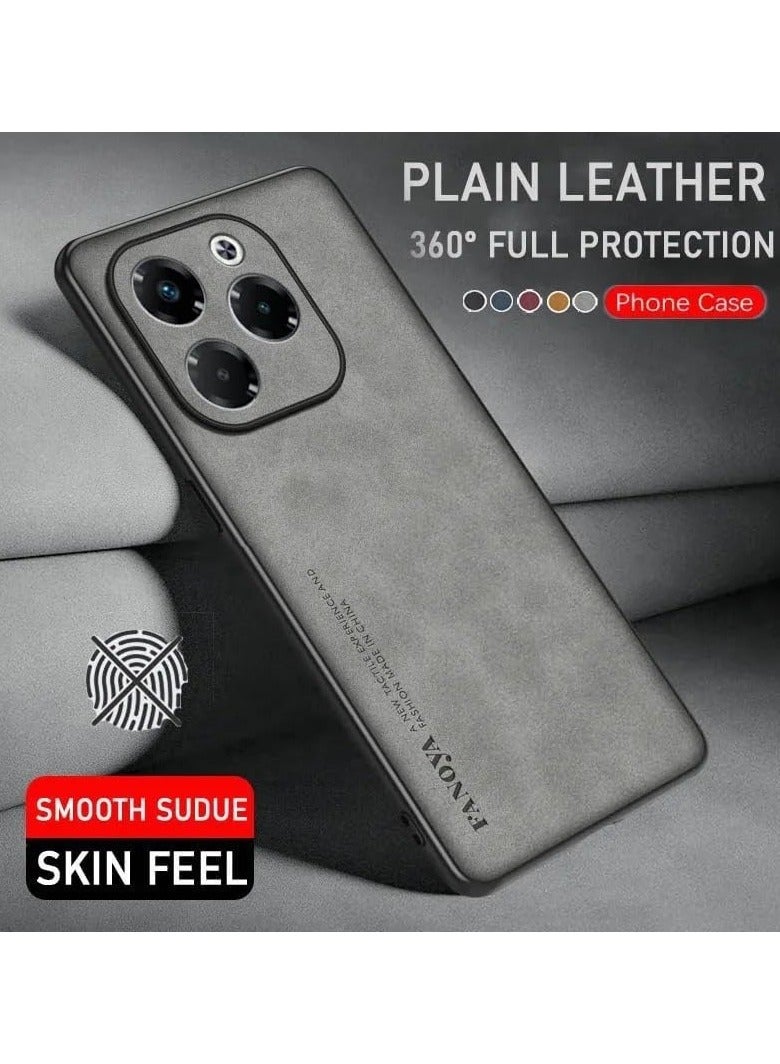 General Case Compatible with Infinix Note 40X 5G 2024 Case, Plain Leather Soft TPU Silicone Bumper Anti-Fingerprint Shockproof Protective Cover for Infinix Note 40X 5G  - Image 2
