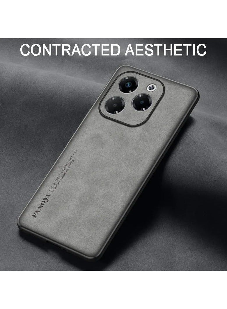 General Case Compatible with Infinix Note 40X 5G 2024 Case, Plain Leather Soft TPU Silicone Bumper Anti-Fingerprint Shockproof Protective Cover for Infinix Note 40X 5G  - Image 3