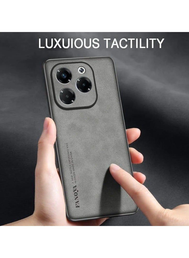 General Case Compatible with Infinix Note 40X 5G 2024 Case, Plain Leather Soft TPU Silicone Bumper Anti-Fingerprint Shockproof Protective Cover for Infinix Note 40X 5G  - Image 4