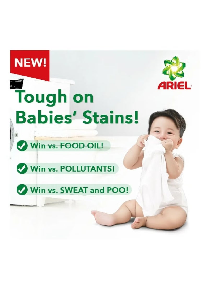 اريال بلاتينيوم + لمسة من فيبريز - ٥٠ قرص/قرص/كبسولة غسيل، منظف غسيل قوي ضد البقع، لطيف على بشرة الأطفال الحساسة - Image 2