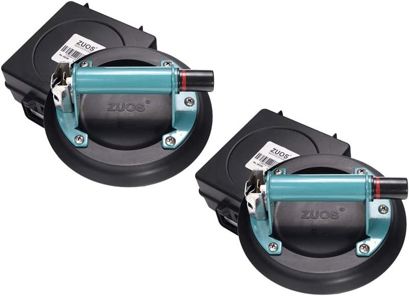 ZUOS 8" Glass suction cup for Granite & Glass Lifting, Vacuum Suction Cup Vacuum Lifter with Metal Handle and ABS Pump,560lbs Load Capacity(2 PACK) - Image 1
