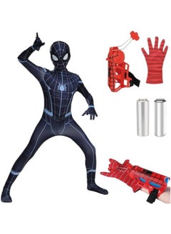GGEROU Spider Man Costume Cosplay Set with Launcher Spider Gloves for Kids,3D Style Superhero Role-playing Full Bodysuit with Spider-Man Shock Slinger  - Image 1